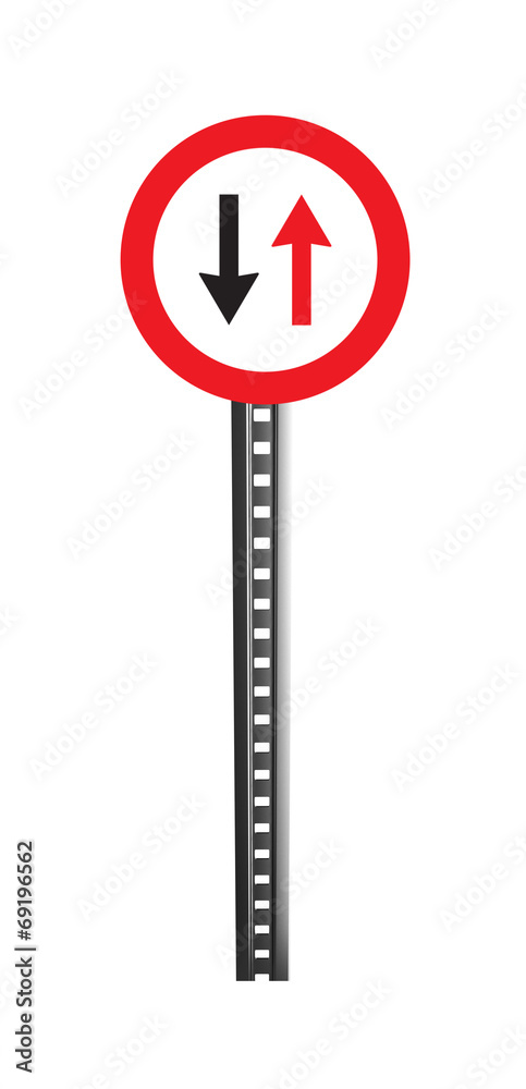 Traffic Warning Signboard - isolated Traffic Warning Signboard - isolated