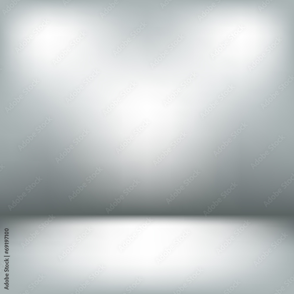 Empty light interior. Gray room abstract background