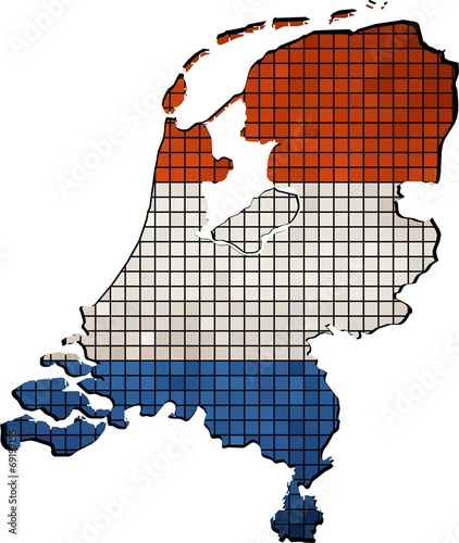 Netherlands map grunge mosaic