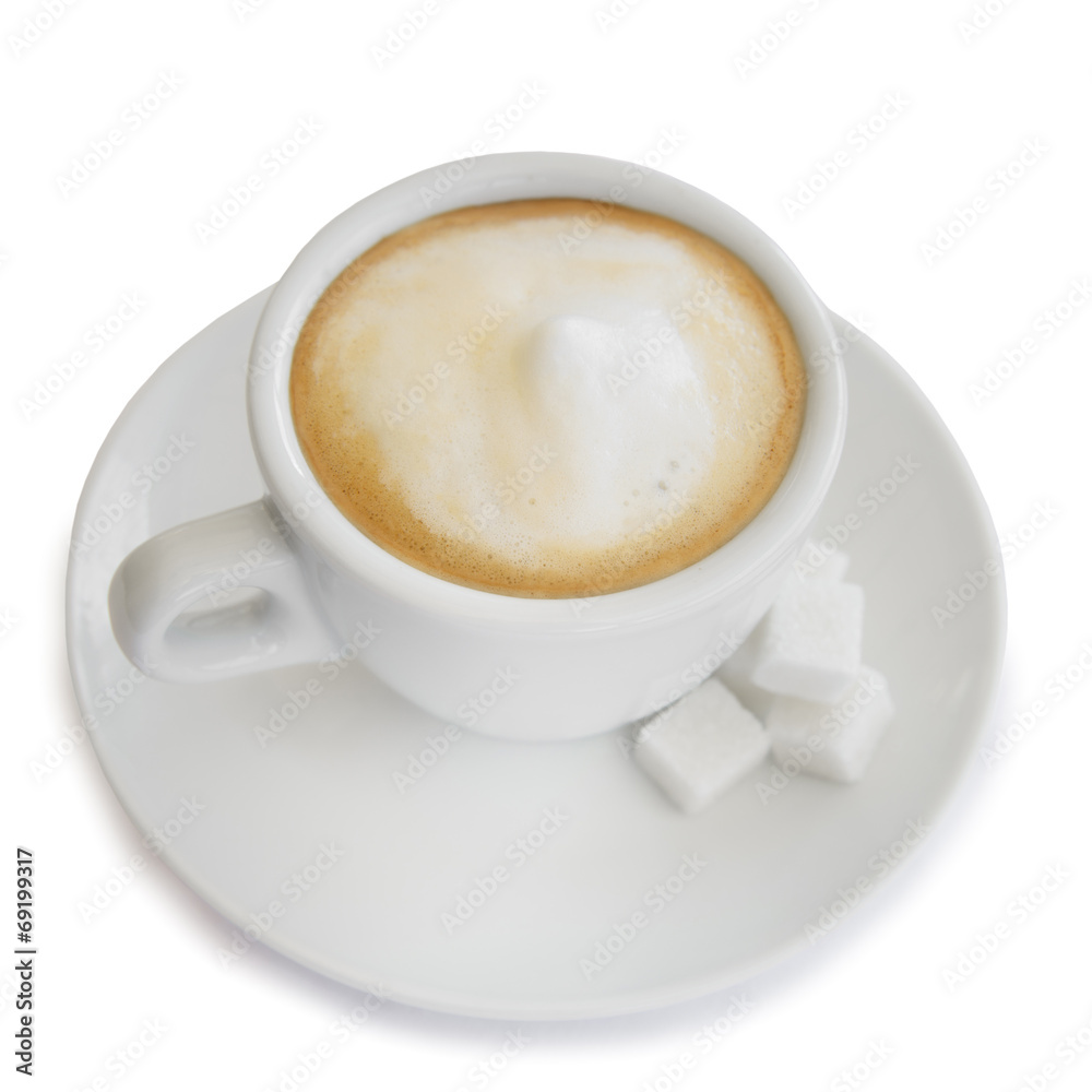 cappuccino coffee in a white cup