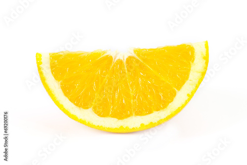 sliced of orange on white background