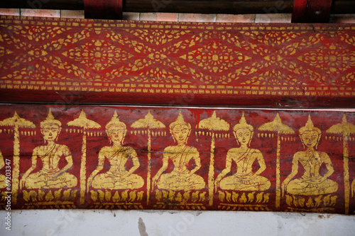 Budda and thai pattern mural background