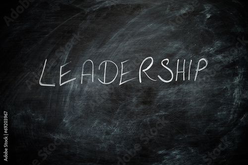 Leadership Written on a Blackboard photo