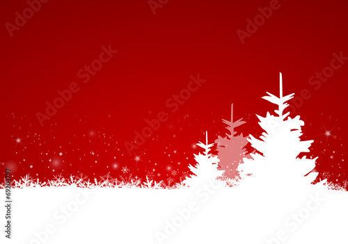 Bäume Schnee Weihnachten rot weiß