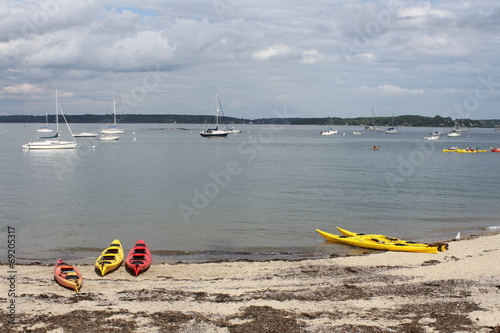 kayaks on the beach