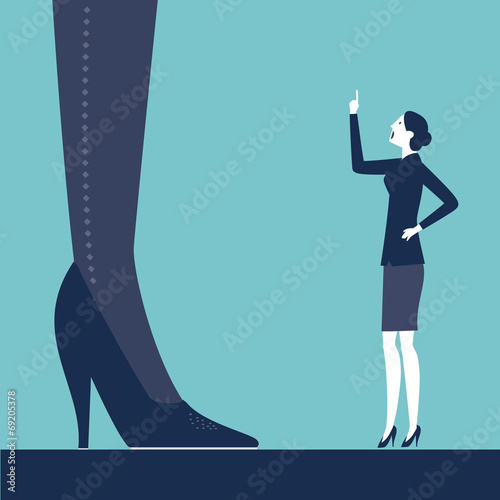 Vector woman scolding her boss