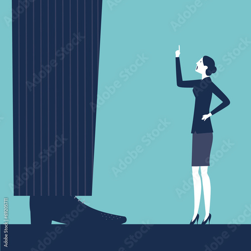 Vector woman scolding her boss