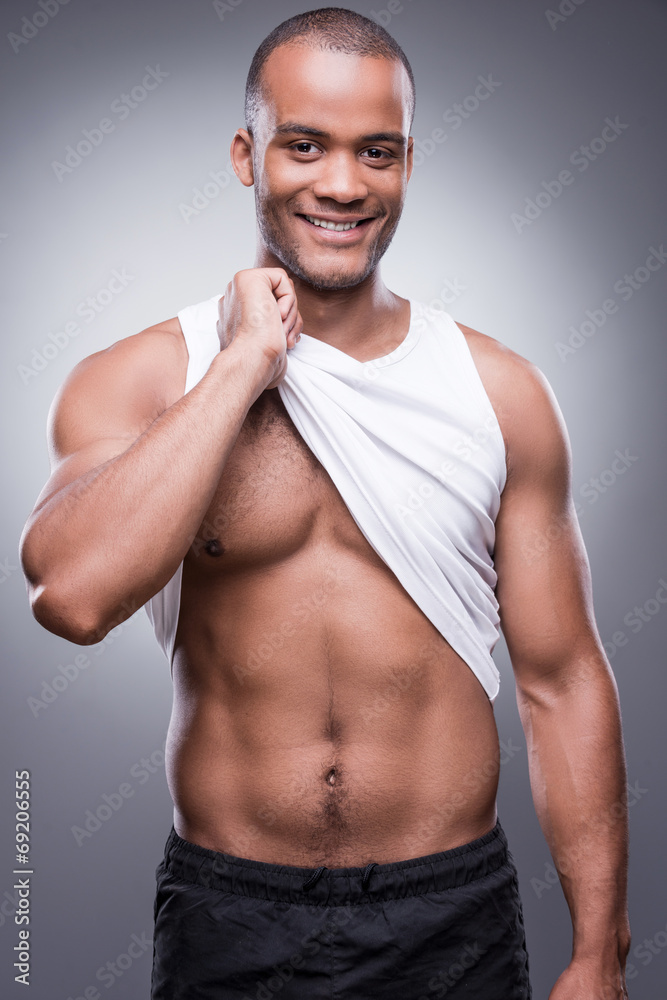 Fototapeta premium Feeling confident in his perfect body.