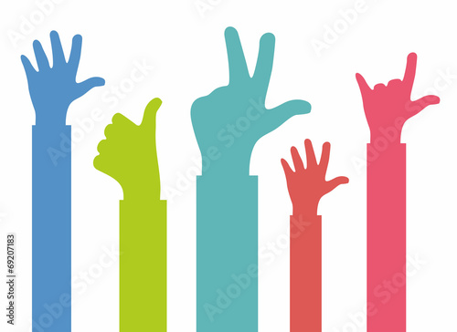 Colors hands up