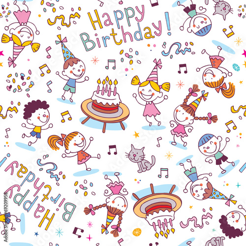 Happy Birthday kids party pattern