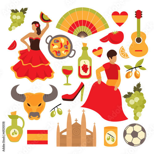 Spain icons set