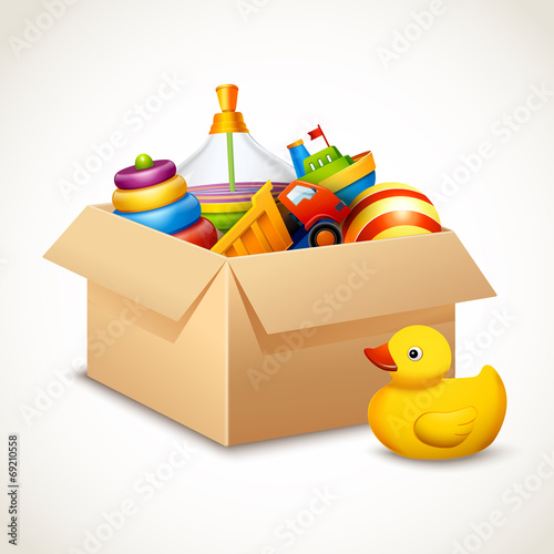 Toys in box