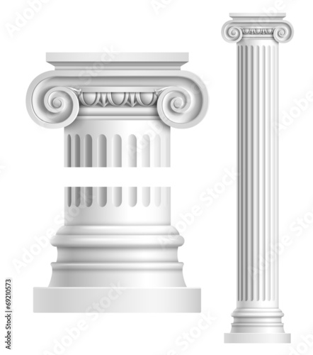 Realistic white antique column