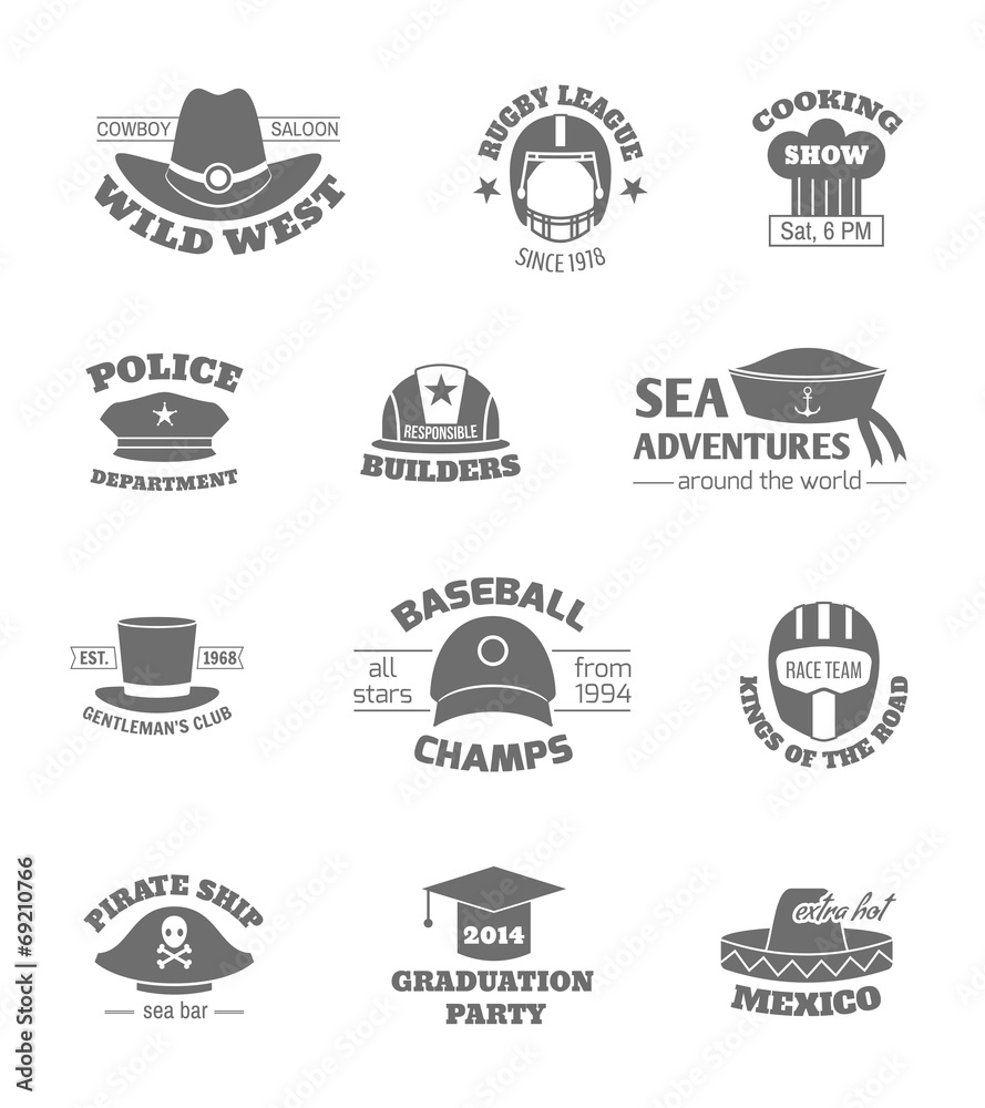 Hat professions stamps