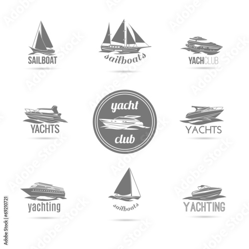 Boats icons set