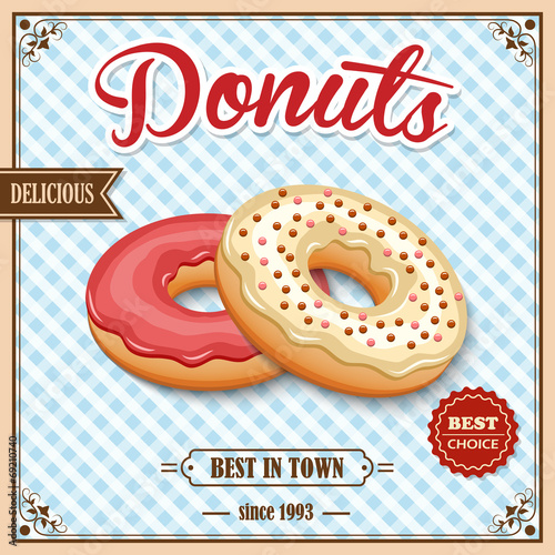 Donut retro poster