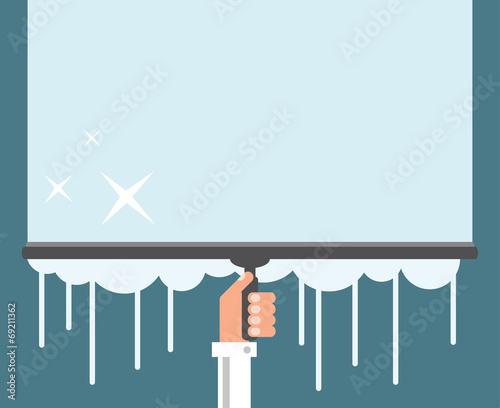 Window cleaning background, flat design vector