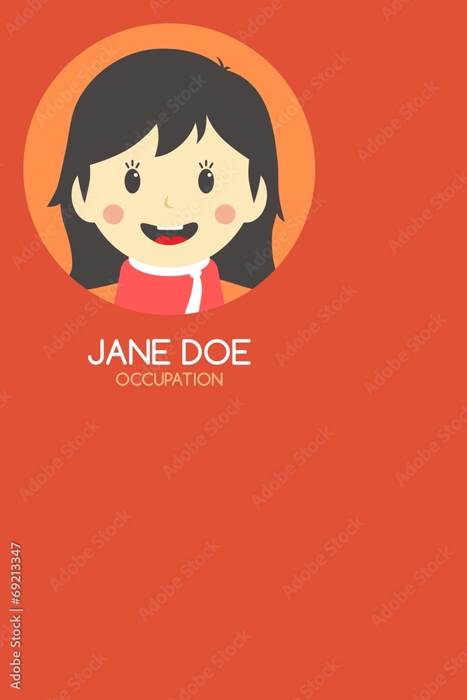 woman cartoon theme business card