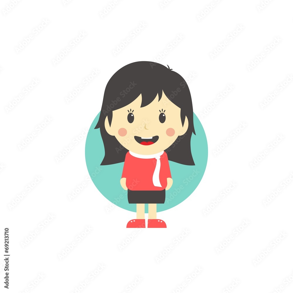 cute girl cartoon character