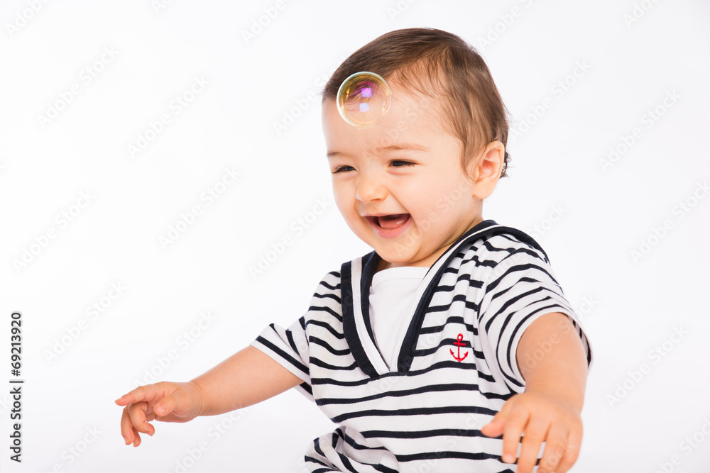 isolated studio portrait lovely toddler baby boy playing isolated studio portrait lovely toddler baby boy playing
