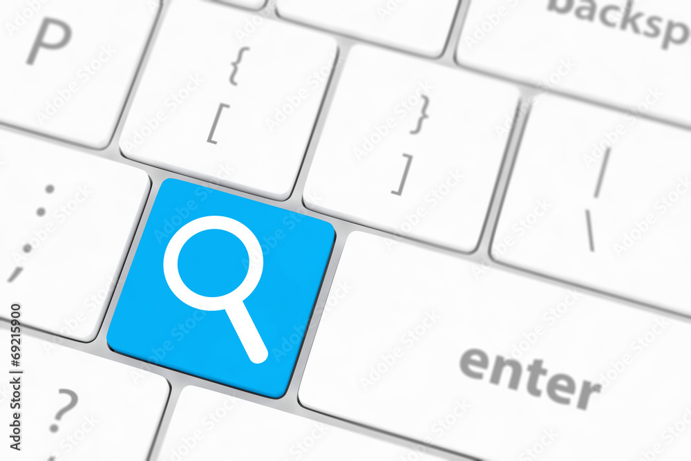 Search button on the keyboard close-up Search button on the keyboard close-up