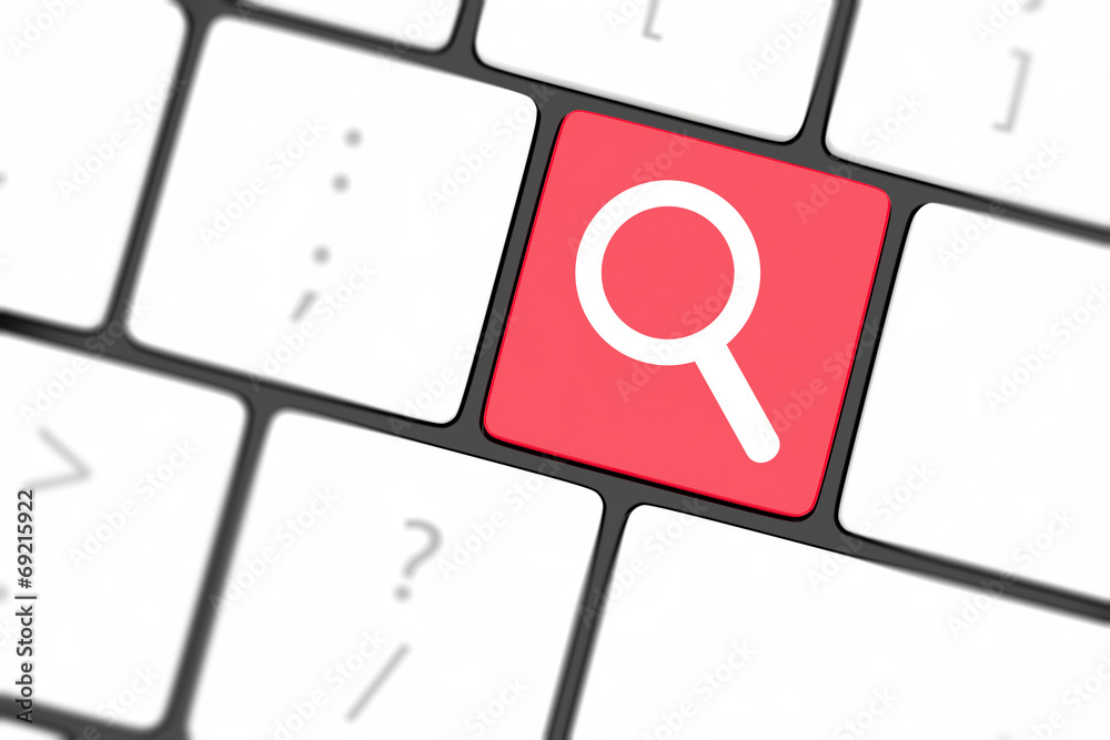 Search button on the keyboard close-up Search button on the keyboard close-up