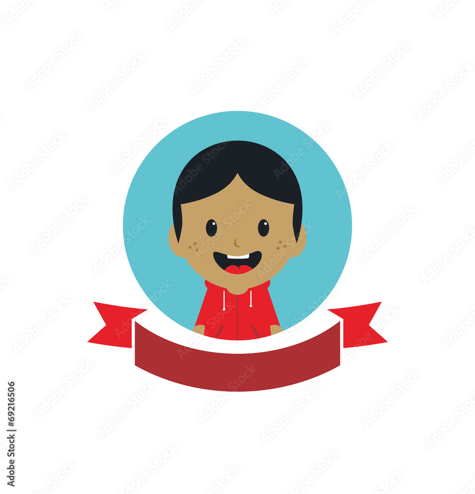 adorable boy cartoon character label adorable boy cartoon character label