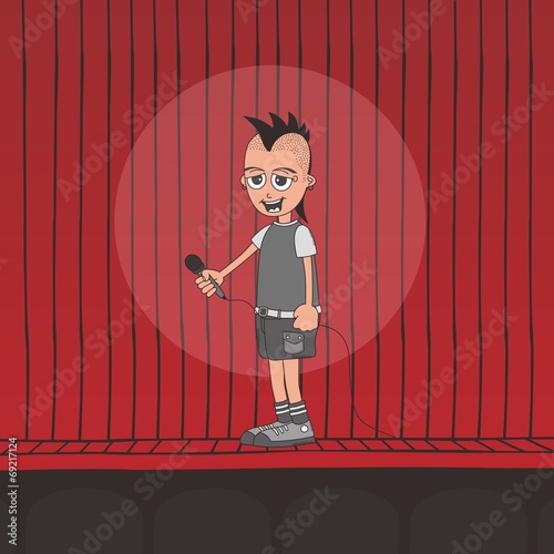 live band boy cartoon character