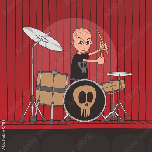 live band boy cartoon character