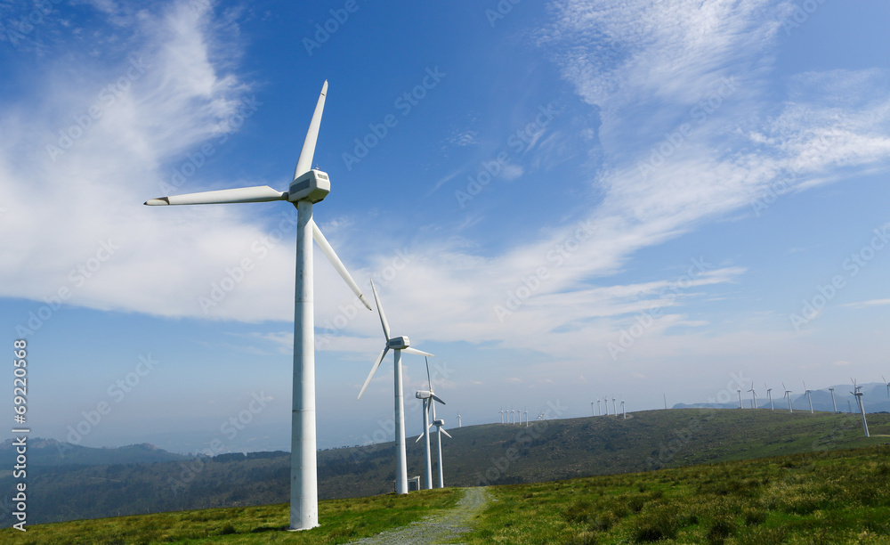 Onshore wind farm in a wide landscape Onshore wind farm in a wide landscape