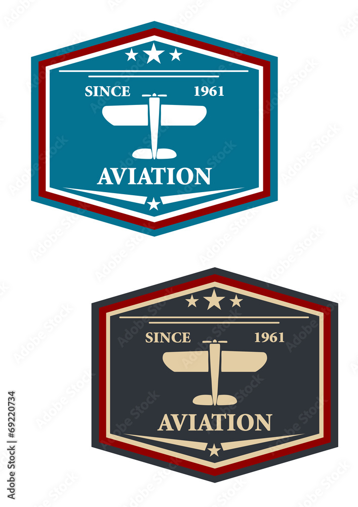 Aviation symbol or insignia with airplane