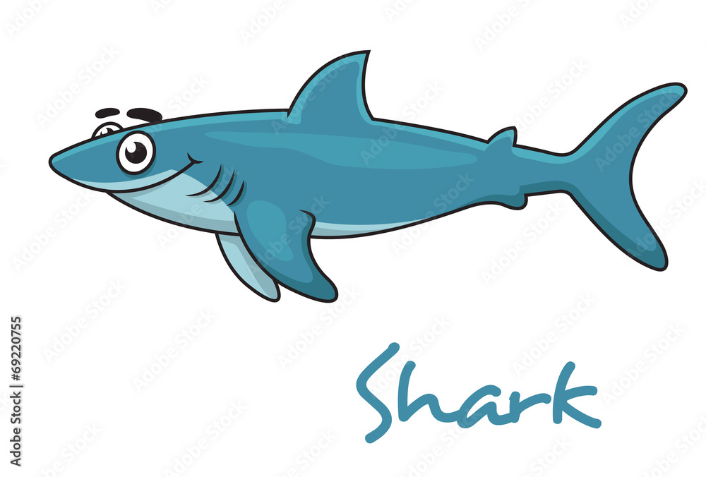 Obraz premium Cute cartoon shark