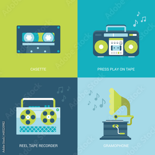 Flat design vector illustration retro vintage