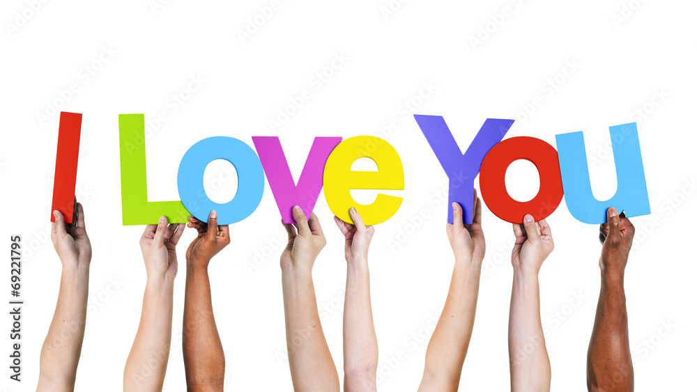 Diverse People Holding the Message I Love You Diverse People Holding the Message I Love You