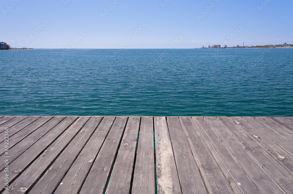 Pier on Issyk-Kul Lake Pier on Issyk-Kul Lake