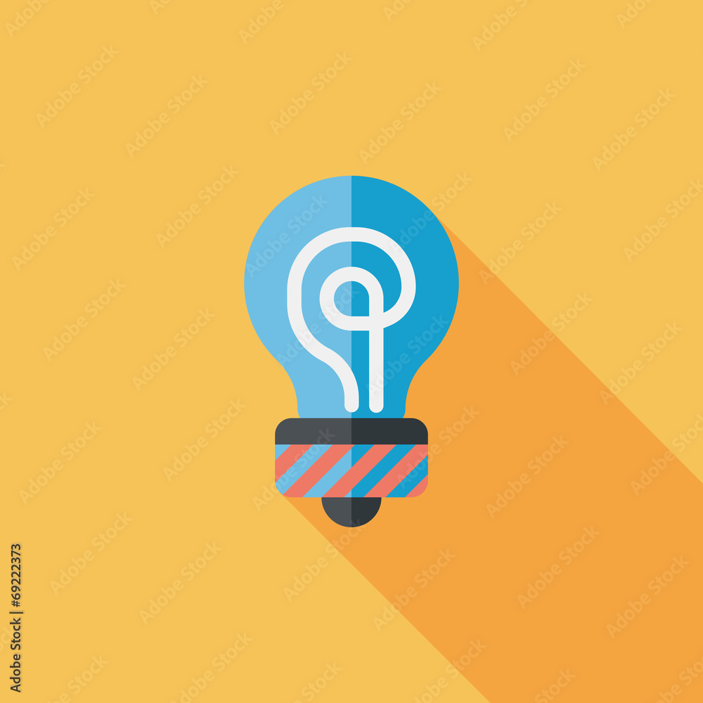 Light bulb flat icon with long shadow,eps10 Light bulb flat icon with long shadow,eps10