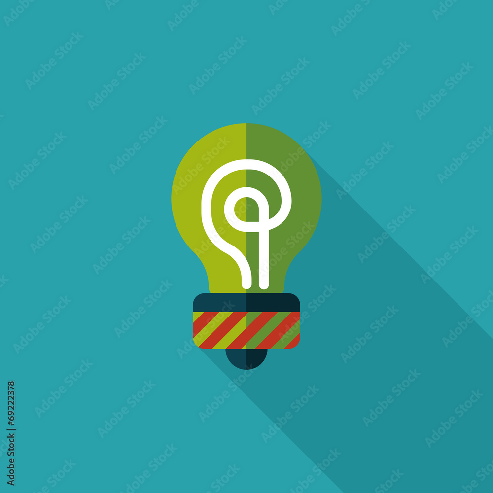 Light bulb flat icon with long shadow,eps10 Light bulb flat icon with long shadow,eps10