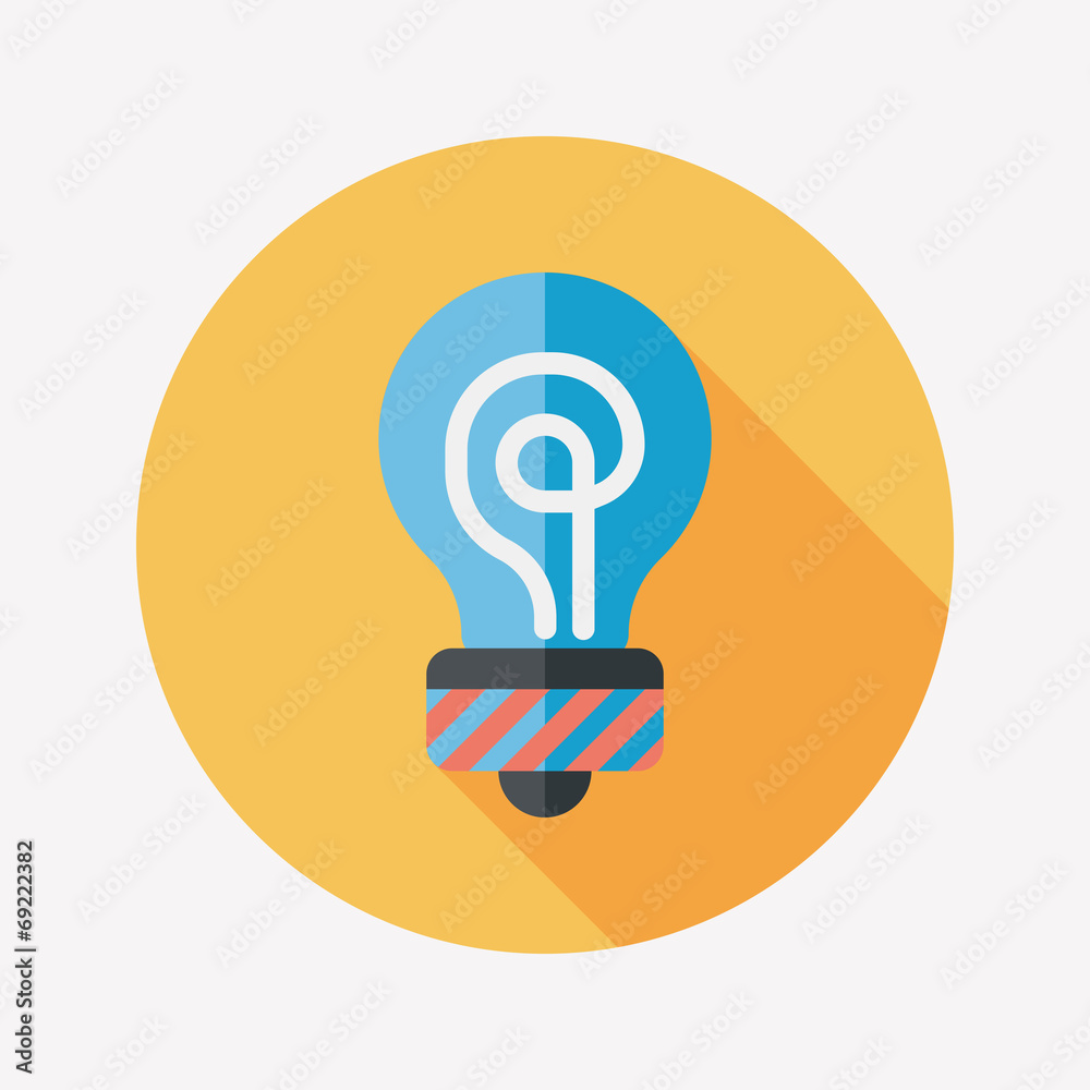 Light bulb flat icon with long shadow,eps10 Light bulb flat icon with long shadow,eps10