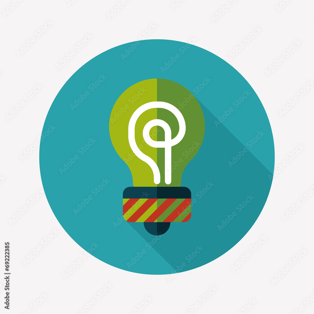 Light bulb flat icon with long shadow,eps10 Light bulb flat icon with long shadow,eps10