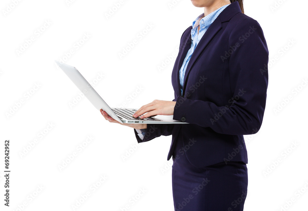 Businesswoman use of laptop computer Businesswoman use of laptop computer