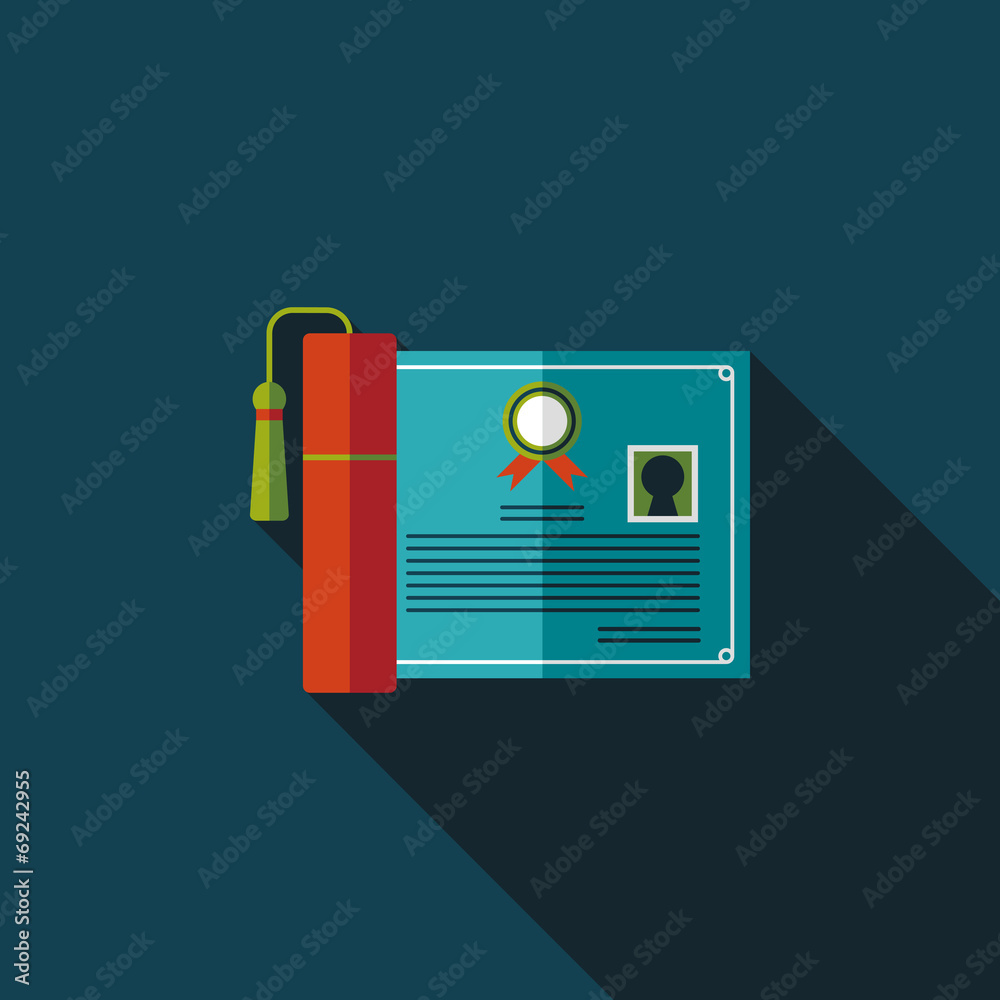 diploma flat icon with long shadow,eps10 diploma flat icon with long shadow,eps10