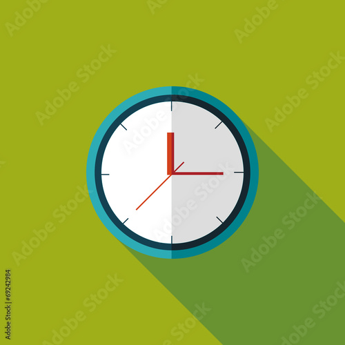 Clock flat icon with long shadow,eps10