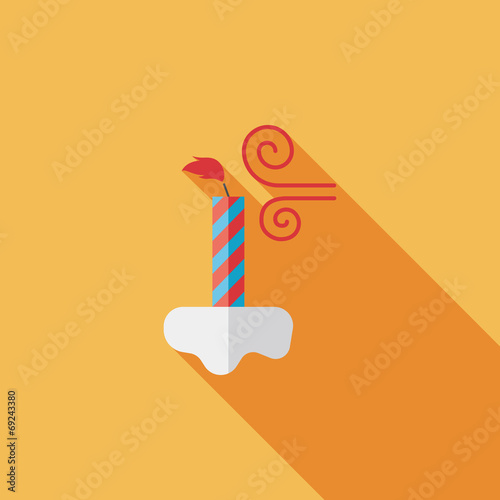 Birthday candles flat icon with long shadow,eps10