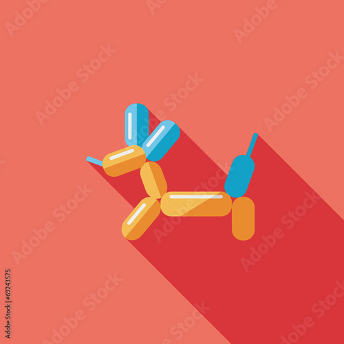 balloon dog flat icon with long shadow,eps10