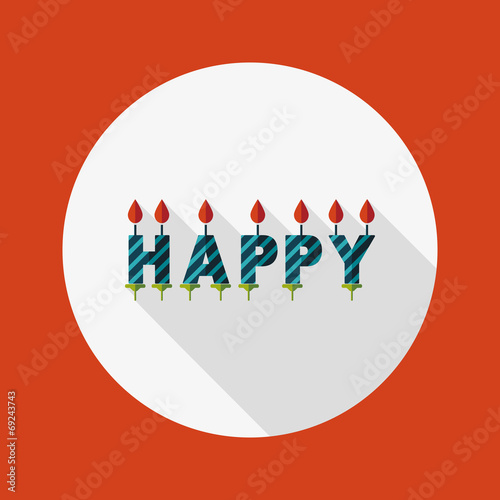 Birthday candles flat icon with long shadow,eps10