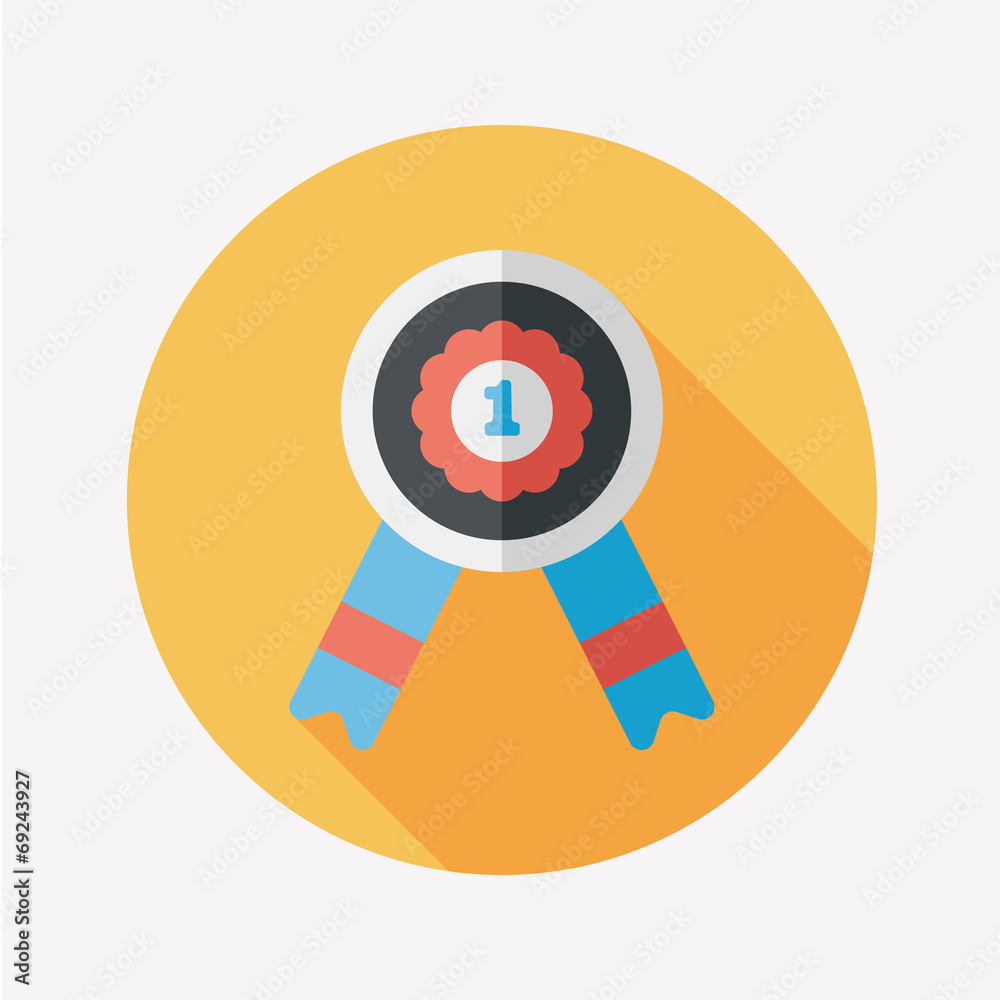 medal flat icon with long shadow,eps10