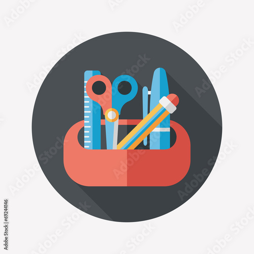 pencil box flat icon with long shadow,eps10