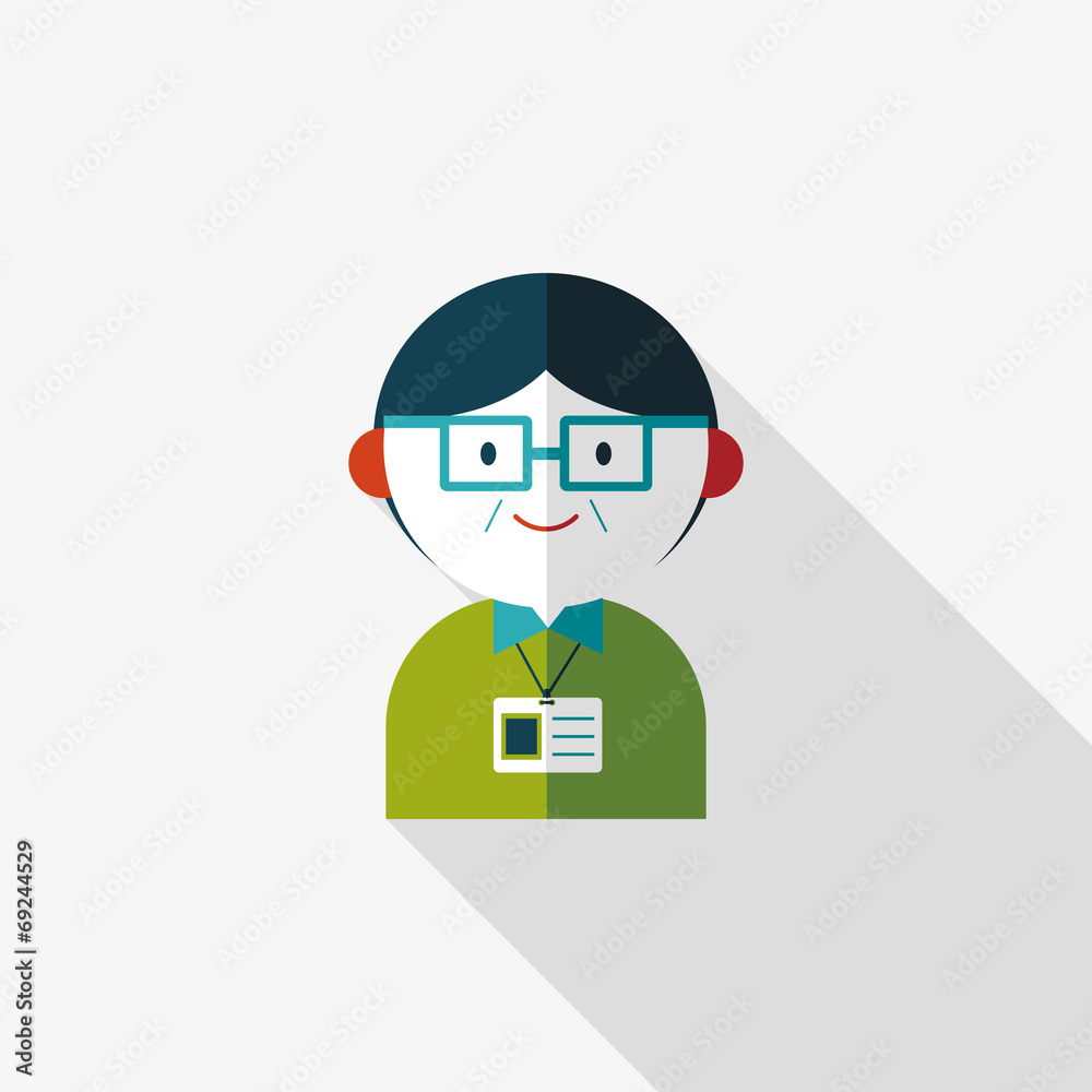 businessman flat icon with long shadow,eps10 businessman flat icon with long shadow,eps10
