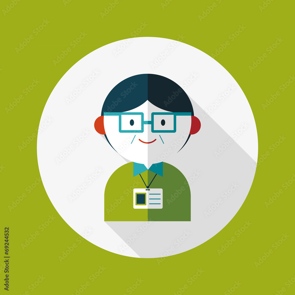 businessman flat icon with long shadow,eps10 businessman flat icon with long shadow,eps10