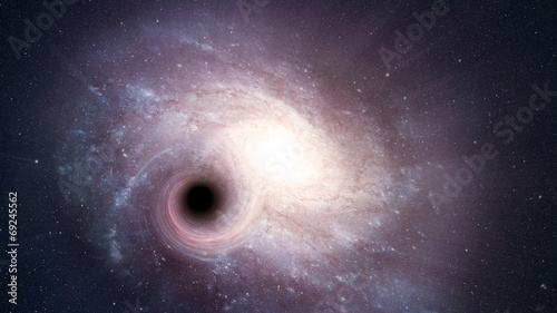 Spiral galaxy and a black hole #69245562
